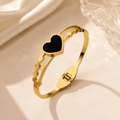 Luxury Gold Heart Bracelet – Elegant Stainless Steel Bangle for Women - Jeweri - Moments Made Precious